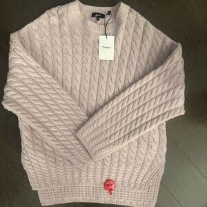 ✨ NWT Theory Karenia CA Felted Wool Sweater – Dried Petal – Size M